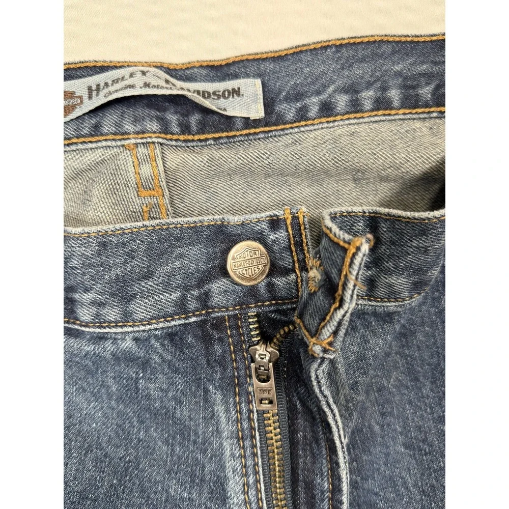 Harley-Davidson Jeans Mens 43x31 Blue Medium‎ Wash Straight Denim Motorcycle